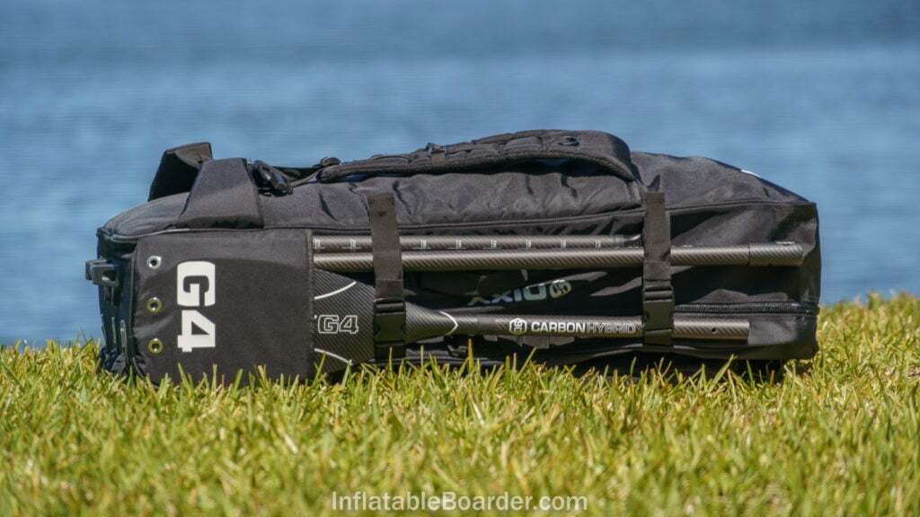 Side of the NIXY bag, featuring paddle pocket.