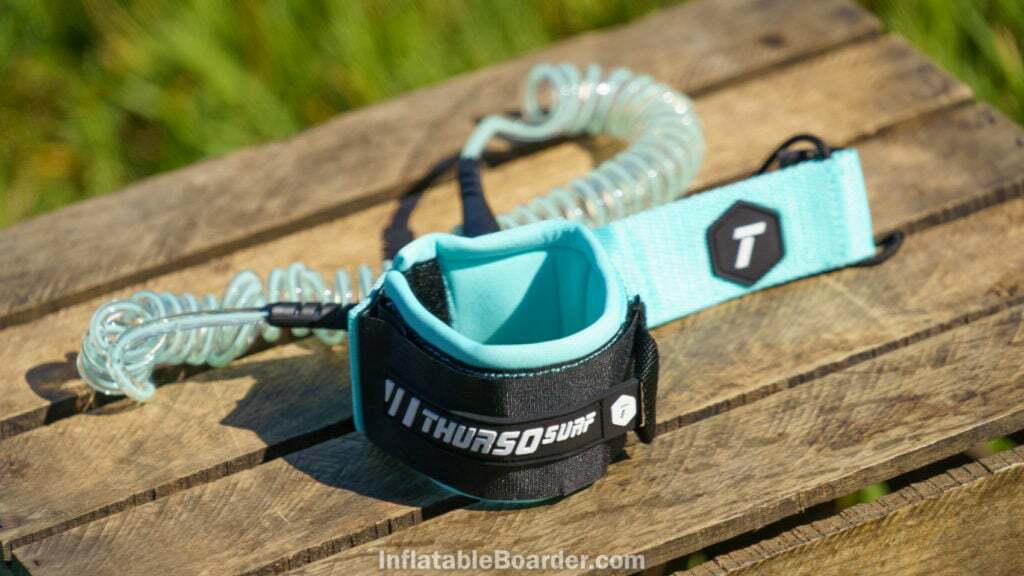 The Waterwalker SUP leash is color matched to the board.