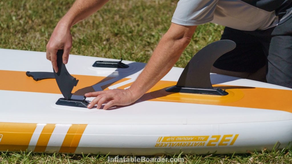 Inserting the quick-attach fins is fast and easy.