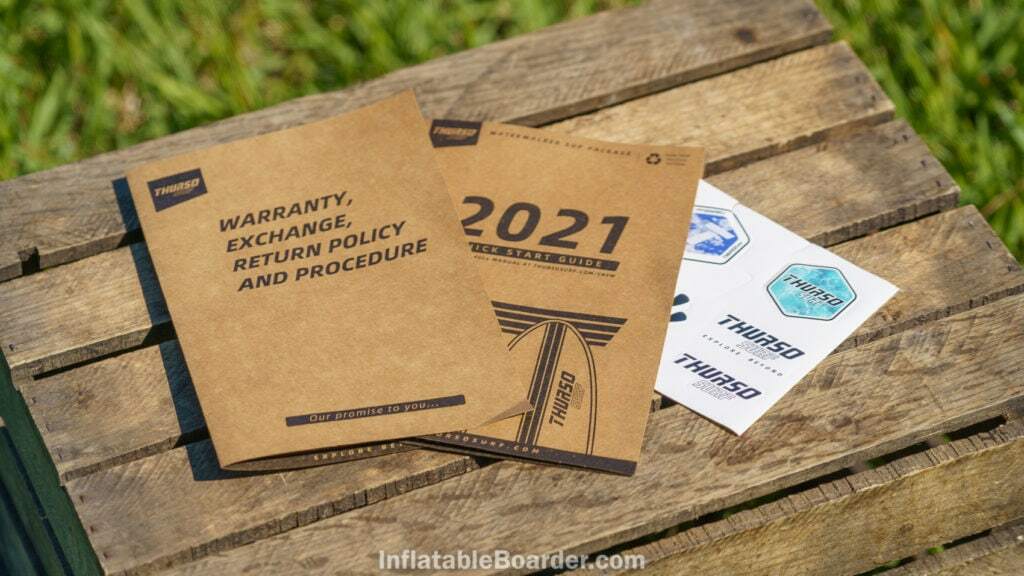 Warranty & exchange info, quick start guide printed on eco-friendly paper. Also includes sticker pack.